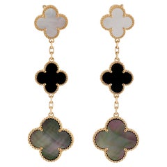 VAN CLEEF & ARPELS Magic Alhambra Onyx MOP Gelbgold 3-Motive-Ohrringe