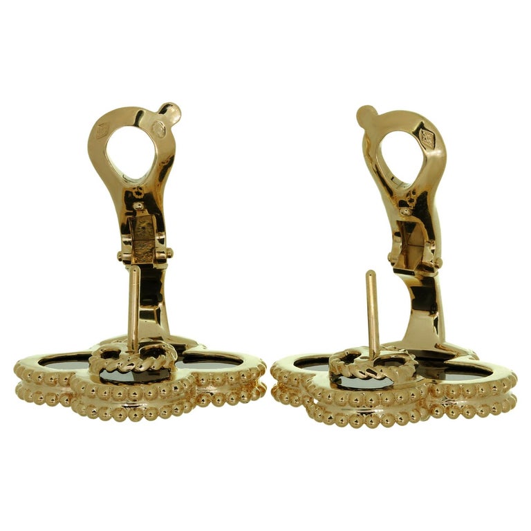 Magic alhambra yellow gold earrings Van Cleef & Arpels Burgundy in Yellow  gold - 24243262