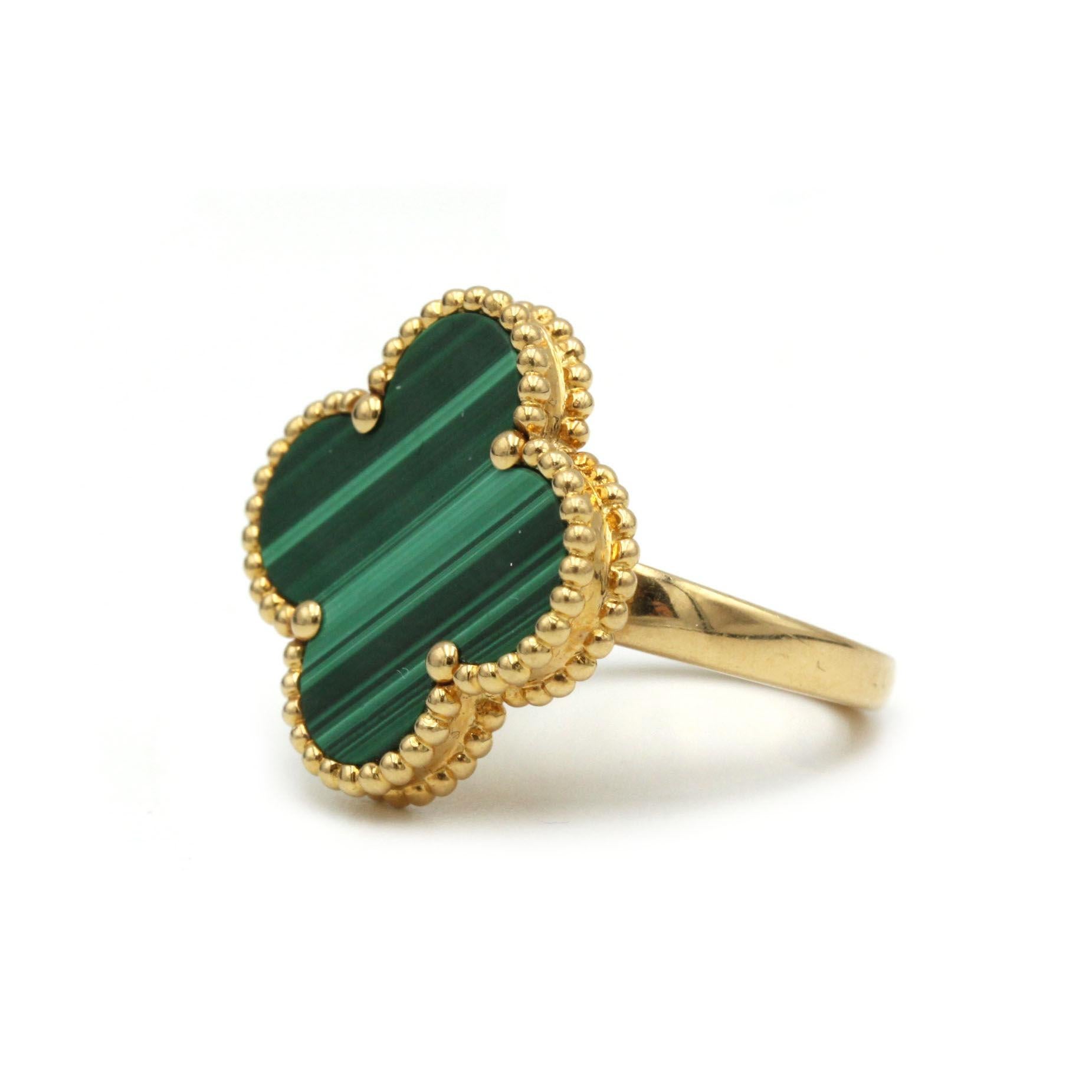 Discover the timeless elegance of the Van Cleef & Arpels Magic Alhambra ring, a masterpiece of luxury and craftsmanship. This iconic piece from the prestigious Maison Van Cleef & Arpels is crafted in sumptuous 18K yellow gold, beautifully showcasing