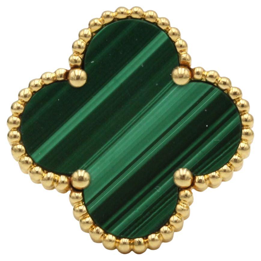 Van Cleef & Arpels Magic Alhambra Ring in Yellow Gold with Malachite