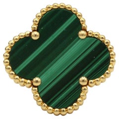 Van Cleef & Arpels Magic Alhambra Ring in Yellow Gold with Malachite