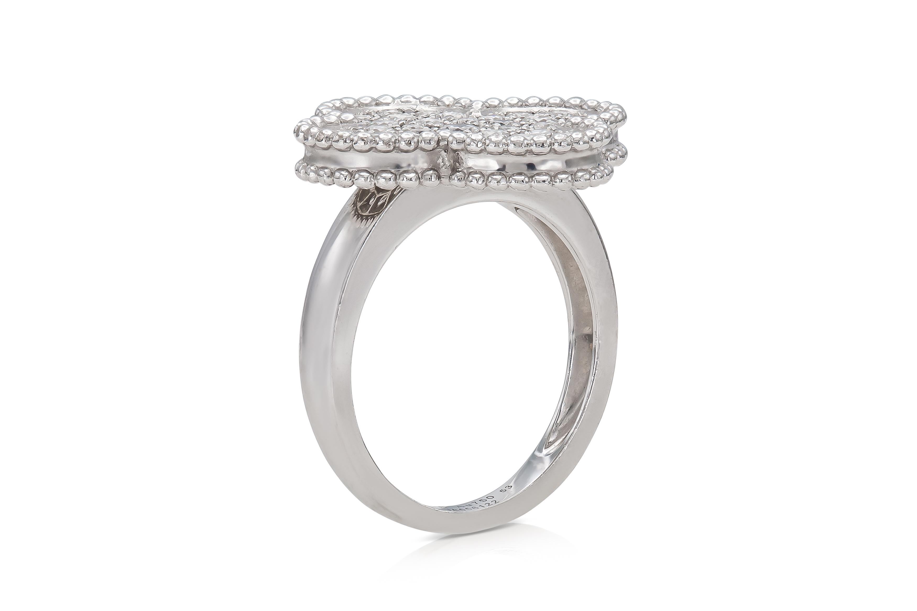 Van Cleef & Arpels Magic Alhambra-Ring mit Diamanten im Zustand „Gut“ im Angebot in New York, NY