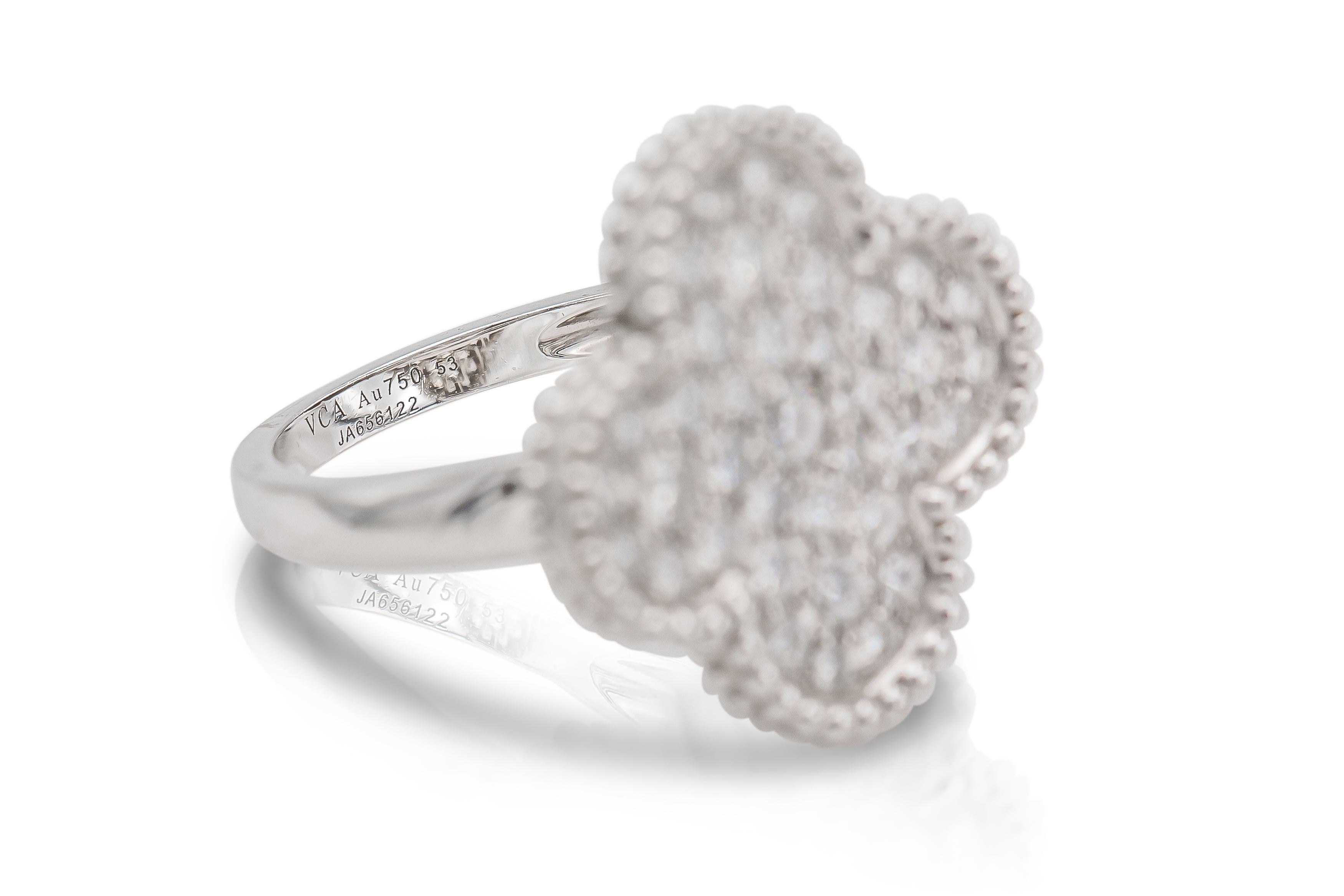 Van Cleef & Arpels Magic Alhambra Ring with Diamonds In Good Condition For Sale In New York, NY