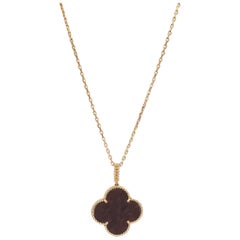 Van Cleef & Arpels 'Magic Alhambra' Single Motif Long Necklace in Wood