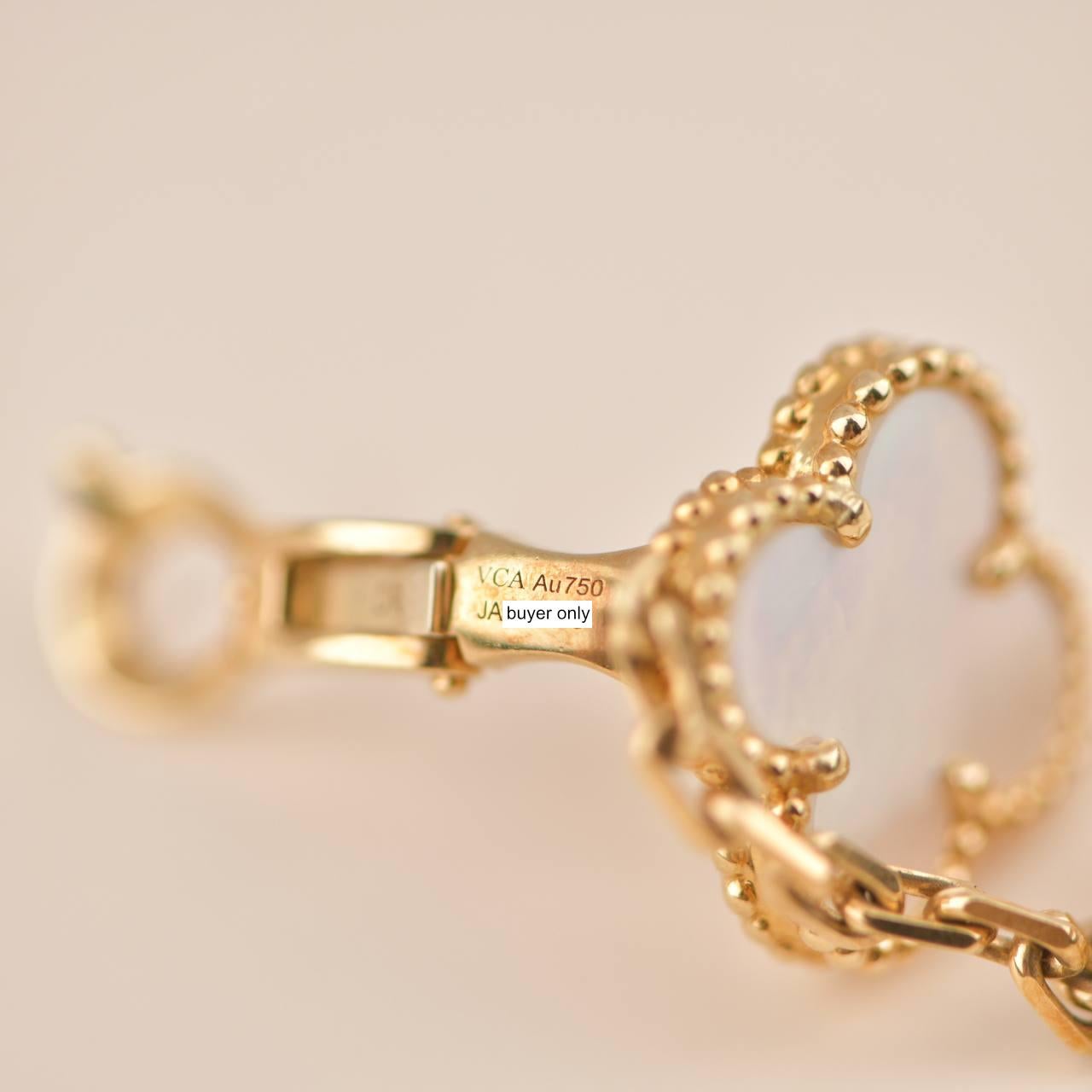 Van Cleef & Arpels Magic Alhambra Two Motifs Mother of Pearl Gold Earrings 1