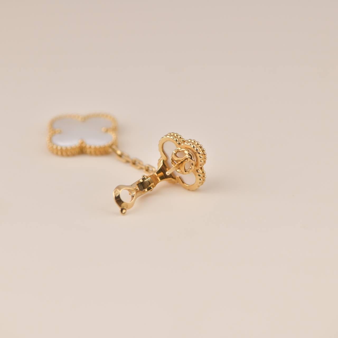 Van Cleef & Arpels Magic Alhambra Two Motifs Mother of Pearl Gold Earrings 5