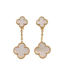 Van Cleef 
Arpels Magic Alhambra Two Motifs Mother of Pearl Yellow Gold Earring