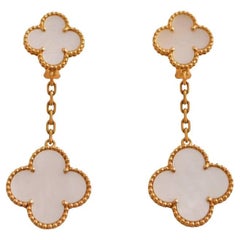 Van Cleef 
Arpels Magic Alhambra Two Motifs Mother of Pearl Yellow Gold Earring