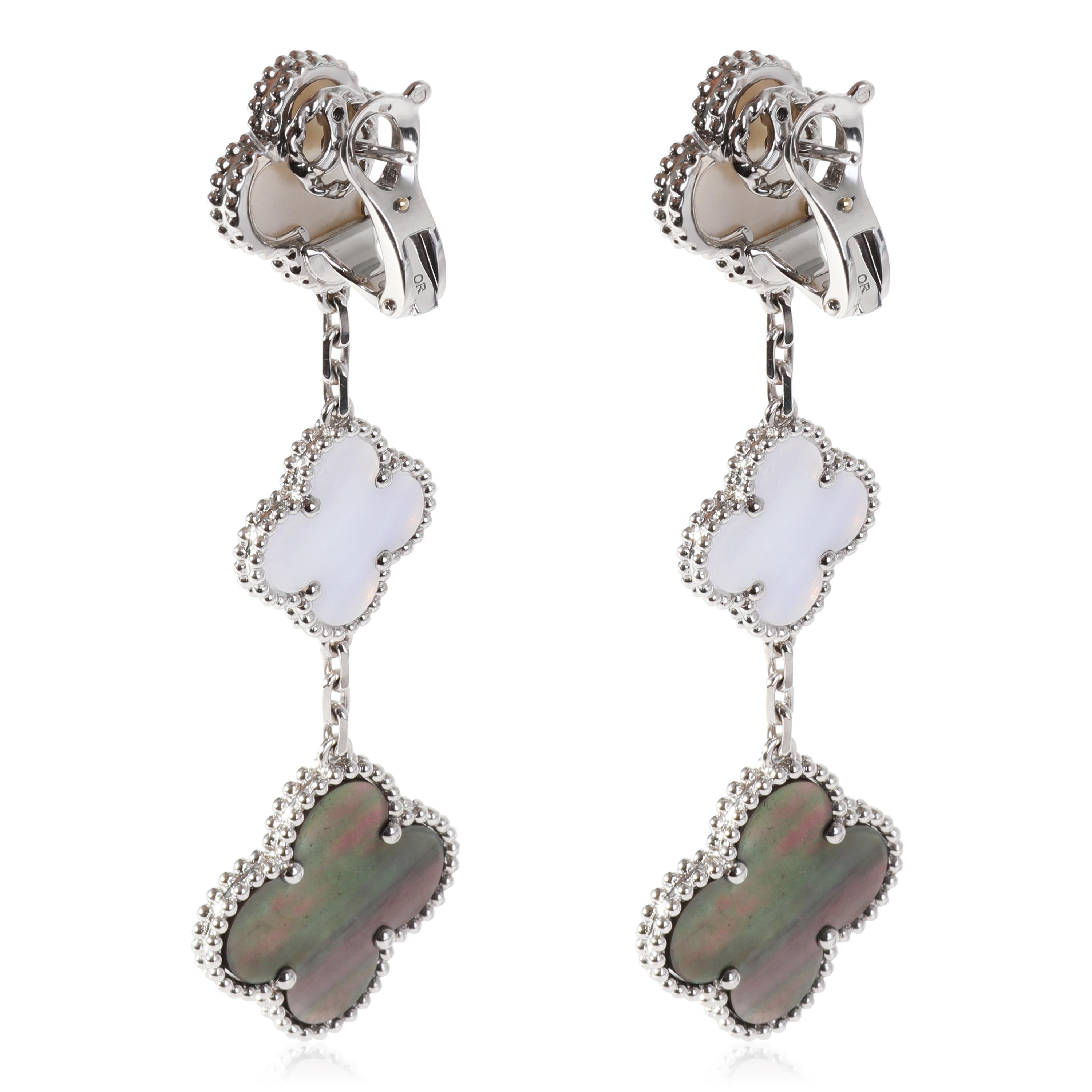 Van Cleef & Arpels Magic Alhambra White and Black Mother of Pearl  Earrings

PRIMARY DETAILS
SKU: 118990
Listing Title: Van Cleef & Arpels Magic Alhambra White and Black Mother of Pearl  Earrings
Condition Description: Retails for 9550 USD. In