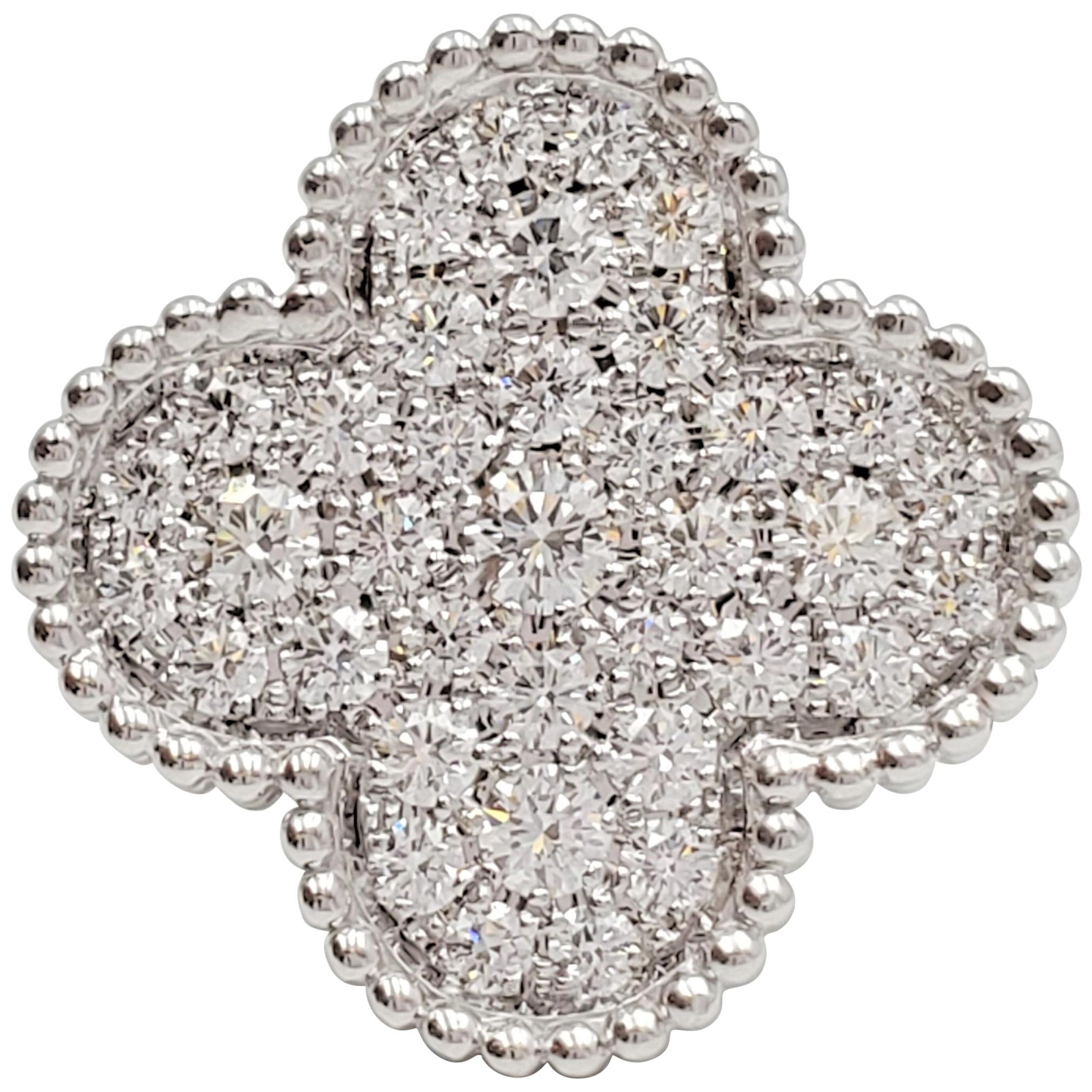 Van Cleef & Arpels 'Magic Alhambra' White Gold and Diamond Ring