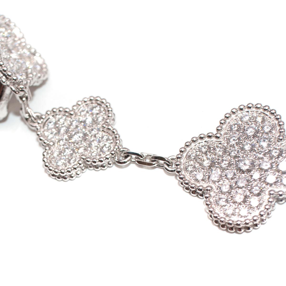 Brilliant Cut Van Cleef & Arpels Magic Alhambra White Gold & Diamond Earrings For Sale