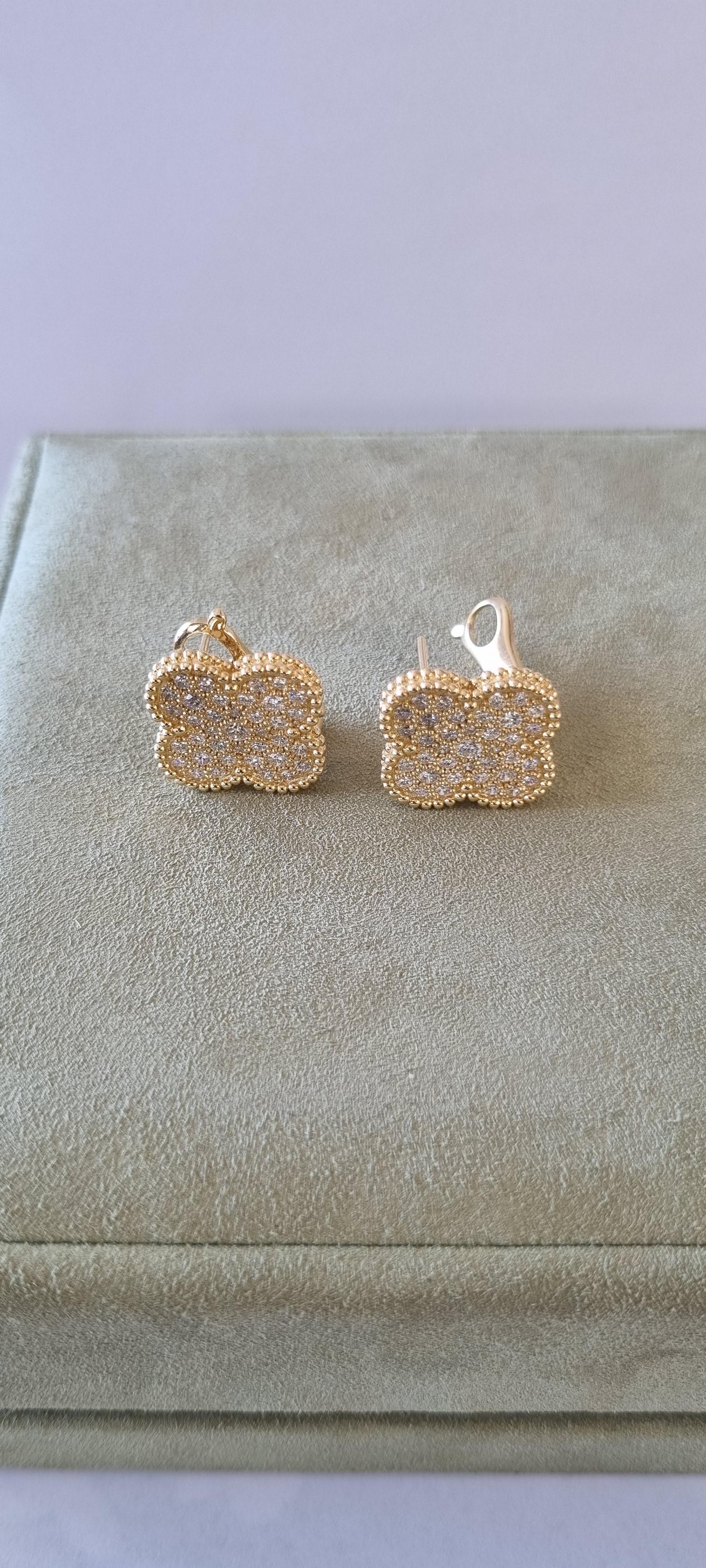 Contemporary Van Cleef & Arpels Magic Alhambra Yellow 20mm Gold and Diamonds Earrings