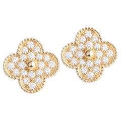 Van Cleef & Arpels Boucles d'oreilles Magic Alhambra en or jaune 20 mm et diamants