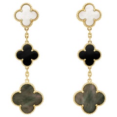 Van Cleef & Arpels Magic Alhambra in oro giallo con 3 motivi lunghi Orecchini