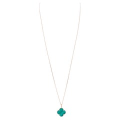 Used Van Cleef & Arpels Magic Alhambra Yellow Gold and Malachite Pendant
