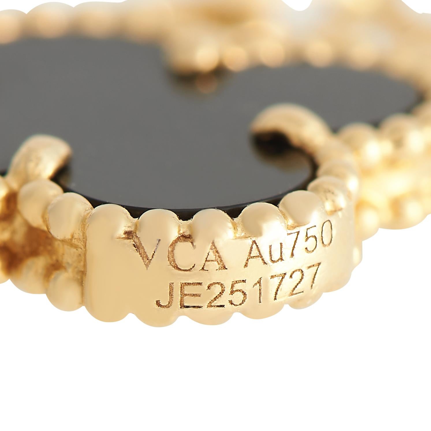 Van Cleef & Arpels Magic Alhambra Armband aus Gelbgold mit Perlmutt und Onyx im Zustand „Hervorragend“ in Southampton, PA