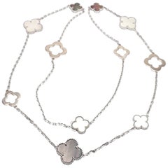Van Cleef & Arpels Magic White and Grey Mother of Pearl White Gold Necklace