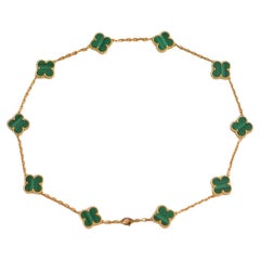 Van Cleef & Arpels Collana con 10 motivi di malachite in oro giallo 18k