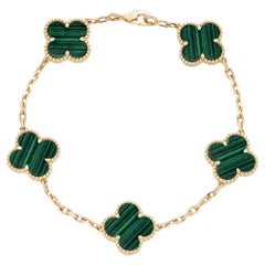 Van Cleef & Arpels Bracelet vintage Alhambra à 5 motifs en malachite VCARL80900