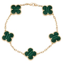 Van Cleef & Arpels Alhambra-Armband mit Malachit im Vintage-Stil VCARL80900