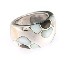 Van Cleef & Arpels Marqueterie Perlmutt-Blumenring aus 18 Karat