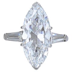Van Cleef & Arpels Marquise Diamant-Platinring GIA 5.11-Karat D VVS2 VCA