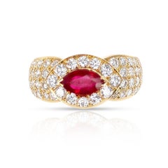 Van Cleef & Arpels Marquise Ruby and Diamond Ring