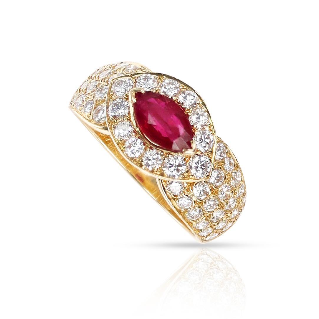 marquise ruby ring yellow gold