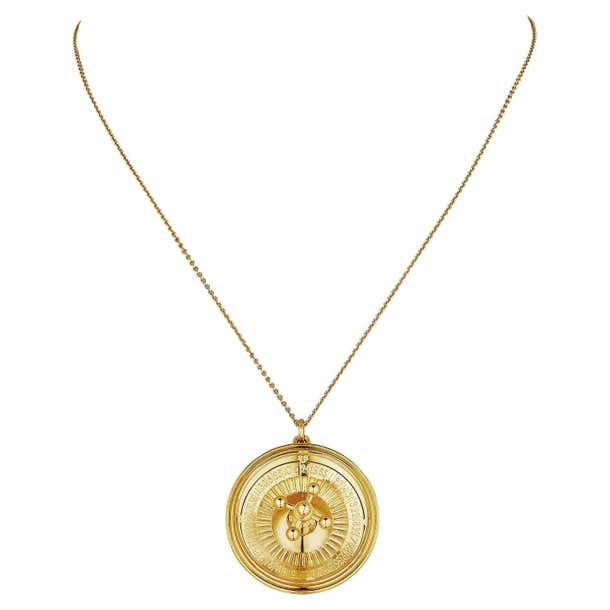 Van Cleef and Arpels Midcentury Gold Roulette Wheel Pendant Charm For ...