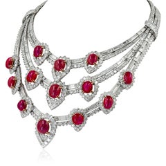 VAN CLEEF & ARPELS Mid-Century Ruby and Diamond Necklace