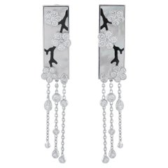 Van Cleef & Arpels Miroir Des Eaux 18K Gold 4,50ct Diamant, Onyx, Perlen Ohrringe