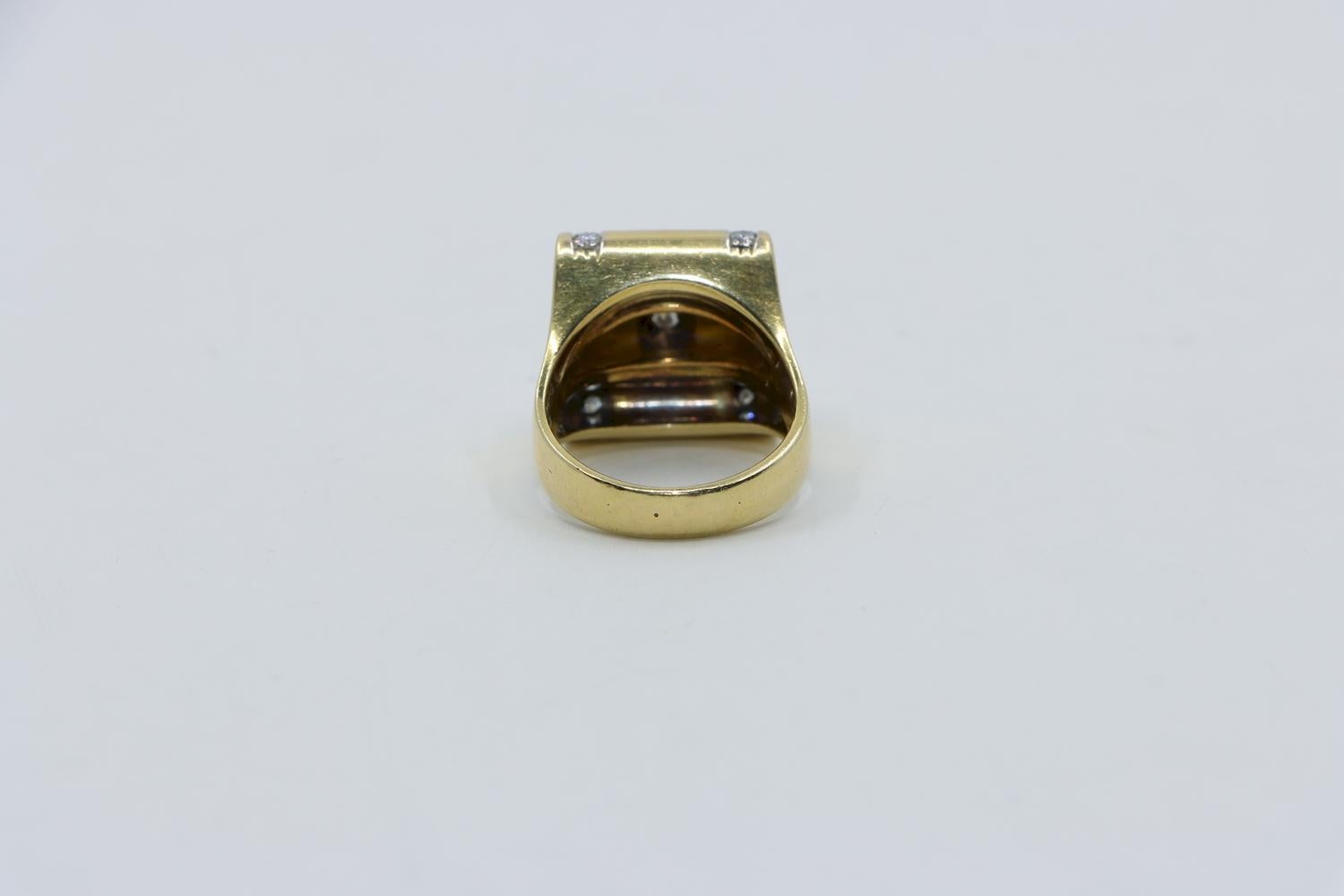 Van Cleef & Arpels Modernist Vintage 18K Gold Diamond Ring For Sale 3