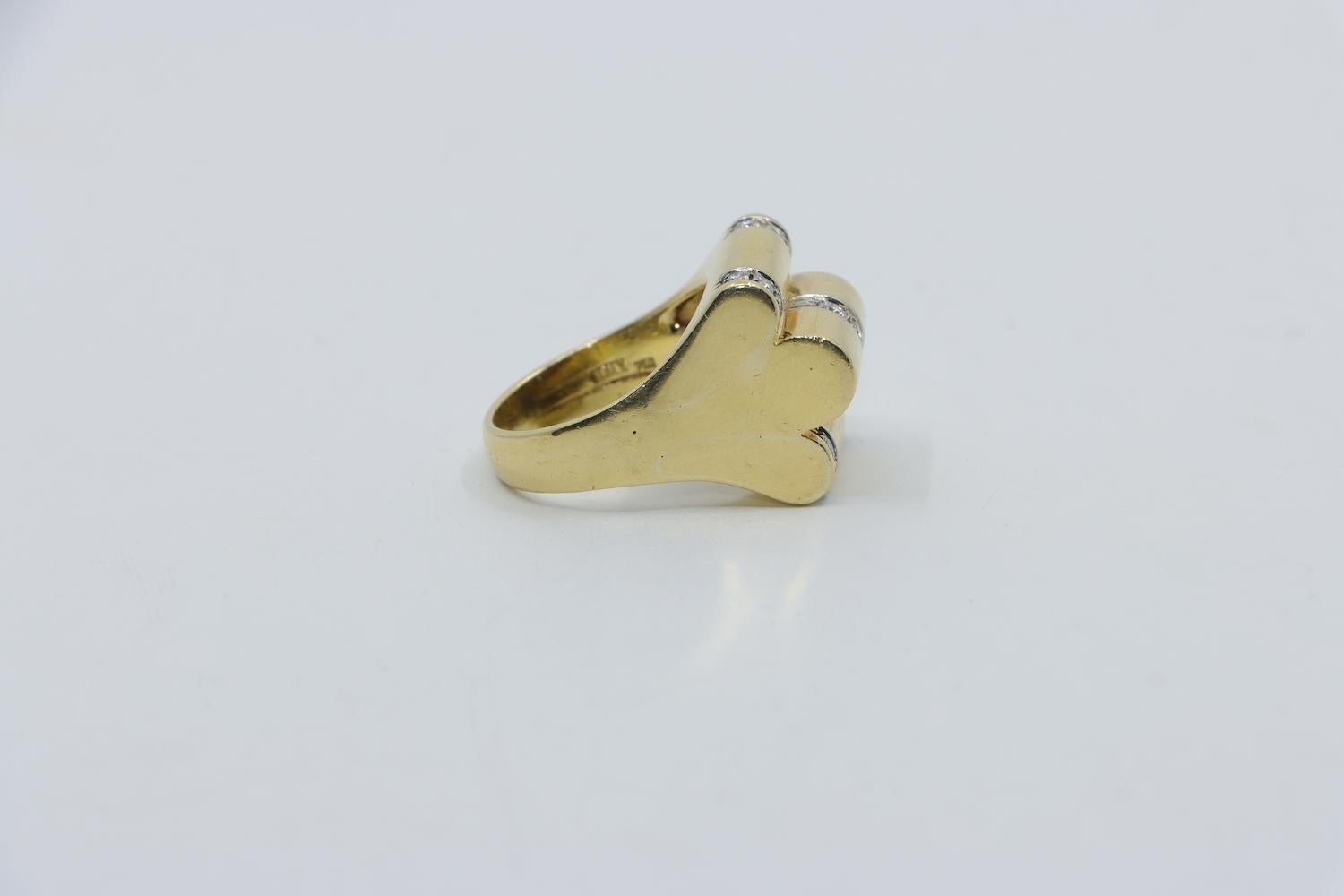 Van Cleef & Arpels Modernist Vintage 18K Gold Diamond Ring For Sale 4