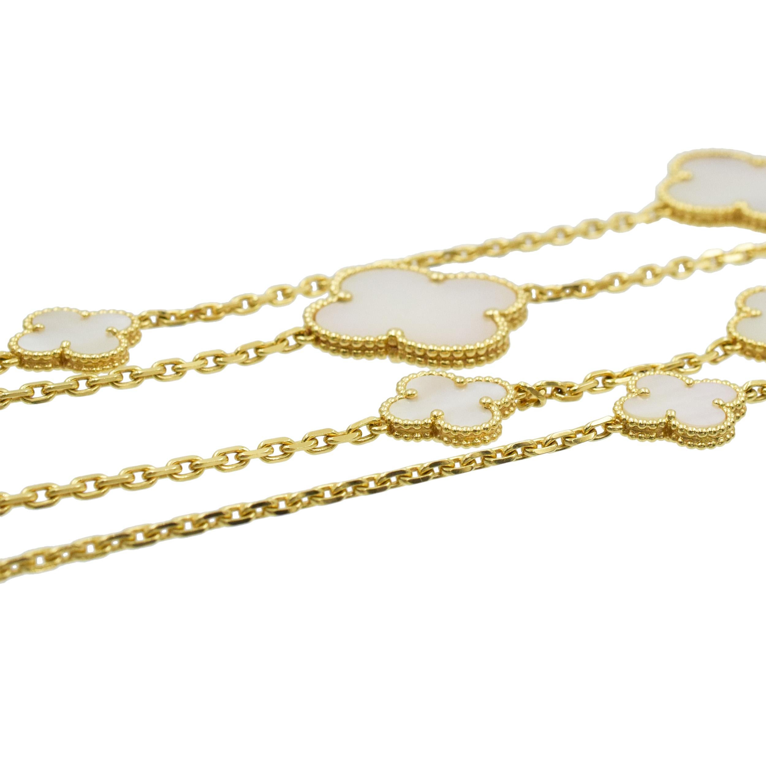 Van Cleef & Arpels MOP Magic Alhambra Necklace In Excellent Condition In New York, NY