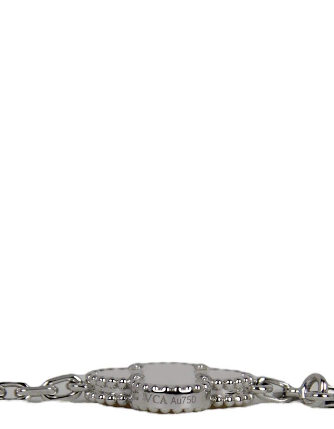 Van Cleef & Arpels Bracciale Alhambra in Madreperla e Oro Bianco 18K 2