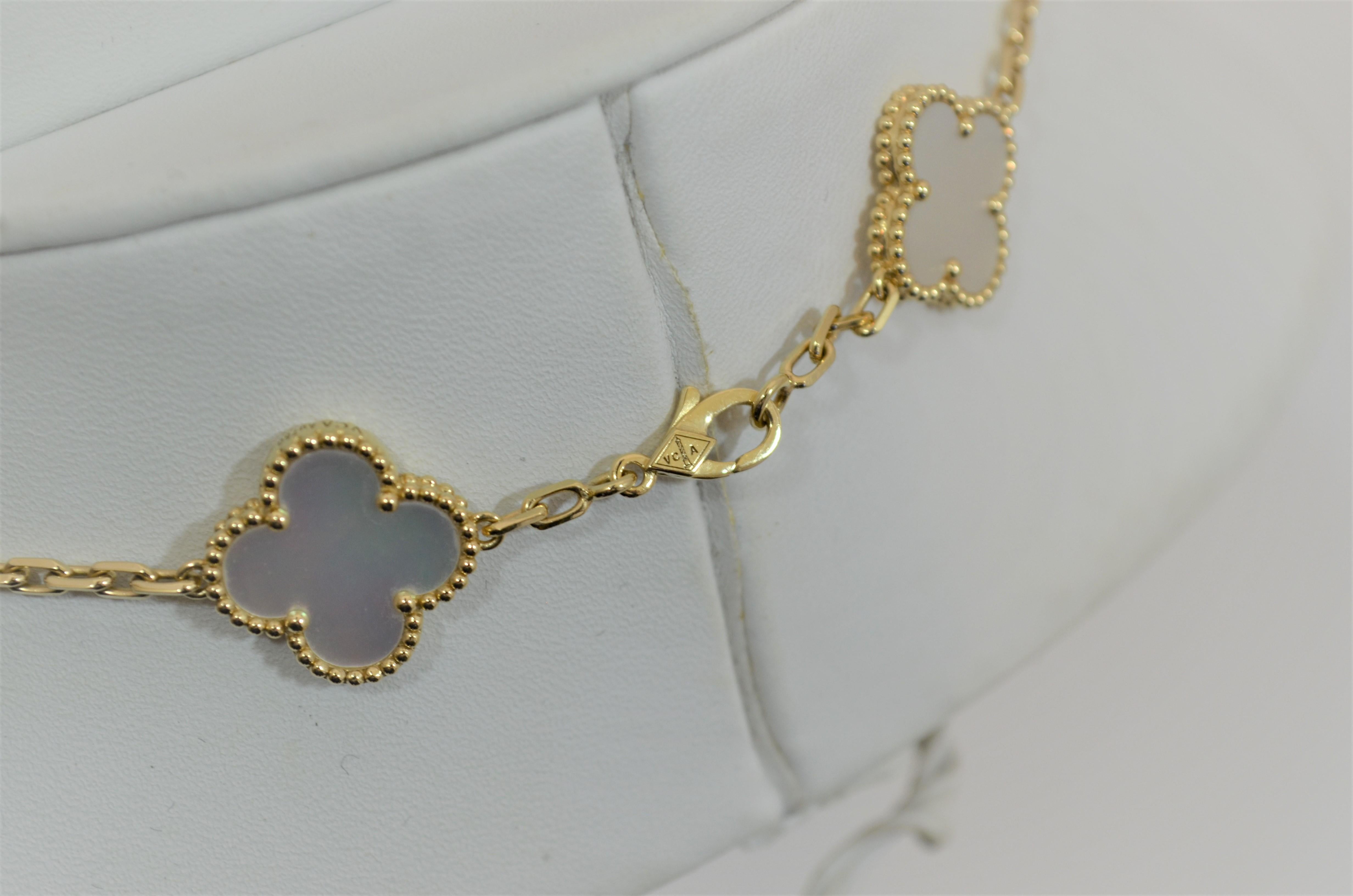 mother-of-pearl clover necklace van cleef