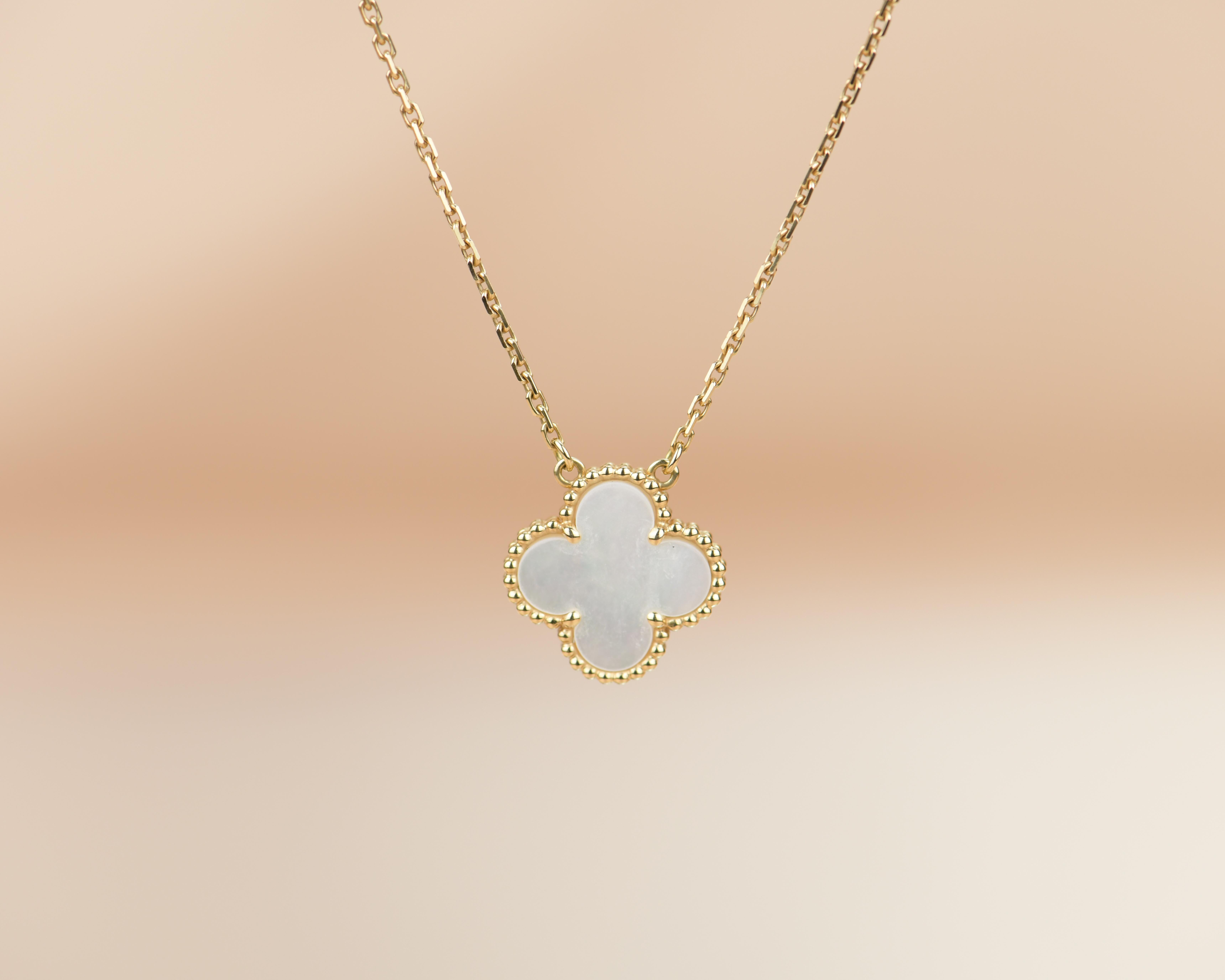 Van Cleef & Arpels Mother of Pearl Alhambra Pendant Necklace 1