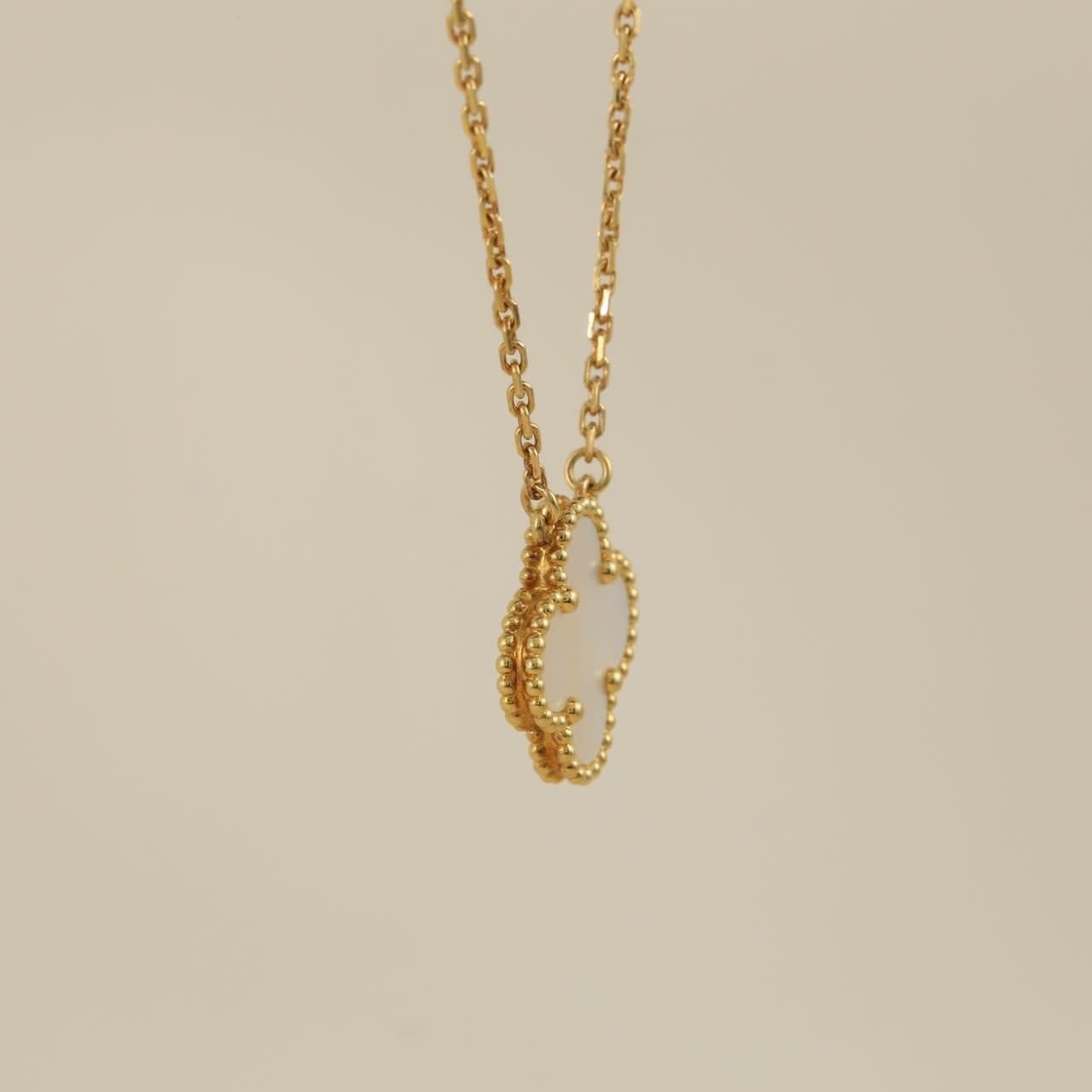 Van Cleef & Arpels Mother of Pearl Alhambra Pendant Necklace 2