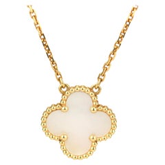 van cleef logo Van Cleef
Arpels Mother of Pearl Alhambra Pendant Necklace