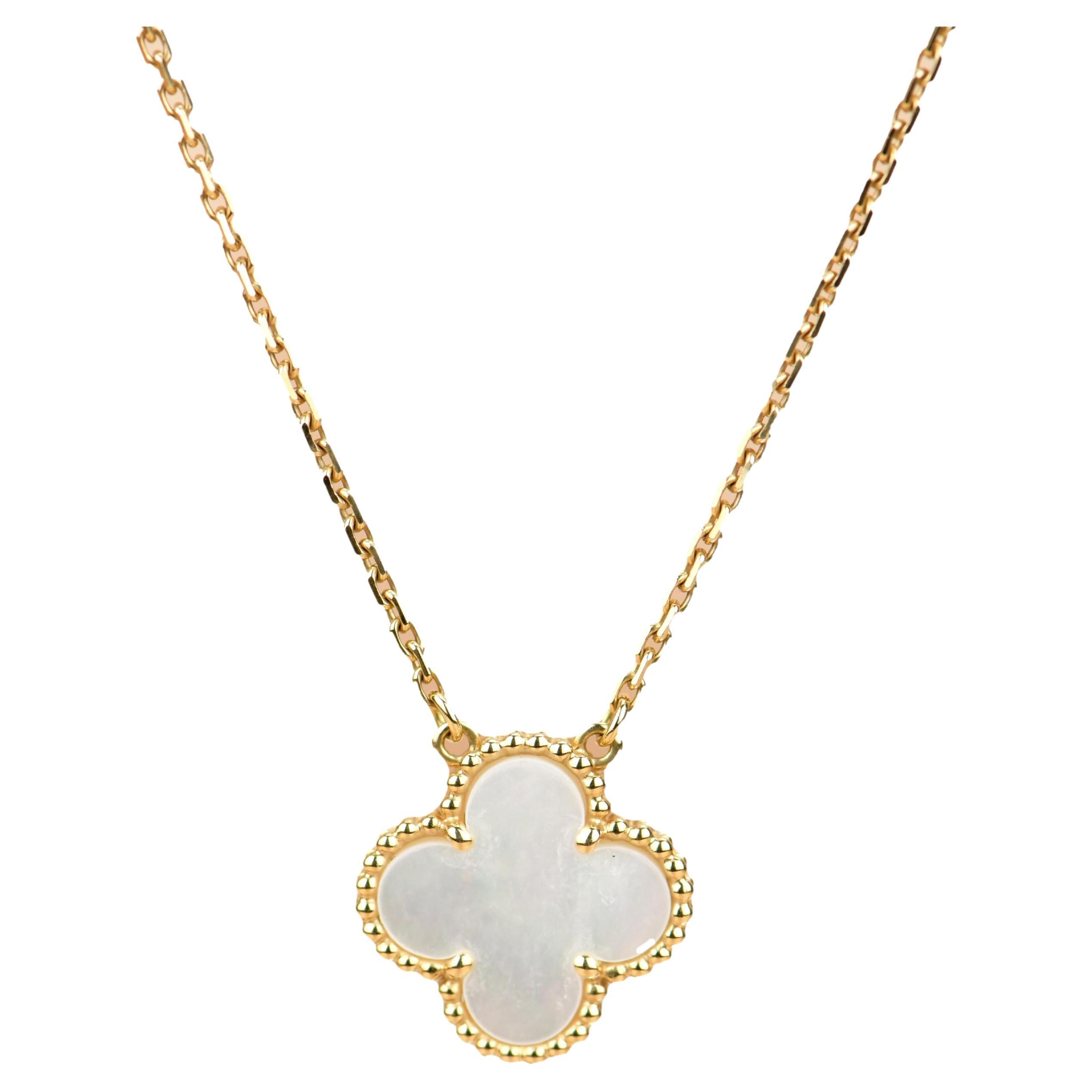 Van Cleef and Arpels Pure Alhambra Mother Of Pearl Gold Pendant ...