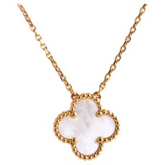 Van Cleef 
Arpels Mother of Pearl Alhambra Yellow Gold Pendant