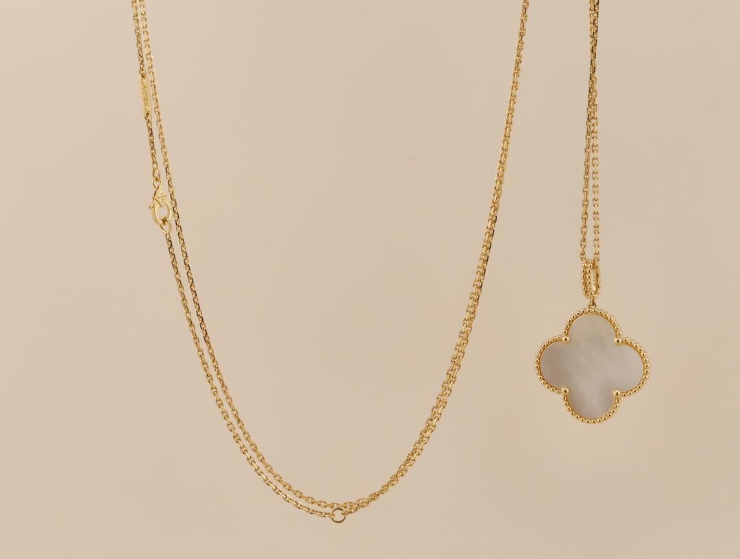 Women's or Men's Van Cleef & Arpels Mother of Pearl Magic Alhambra Long Necklace