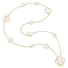 Used Van Cleef & Arpels Mother-of-Pearl Magic Alhambra Long Necklace