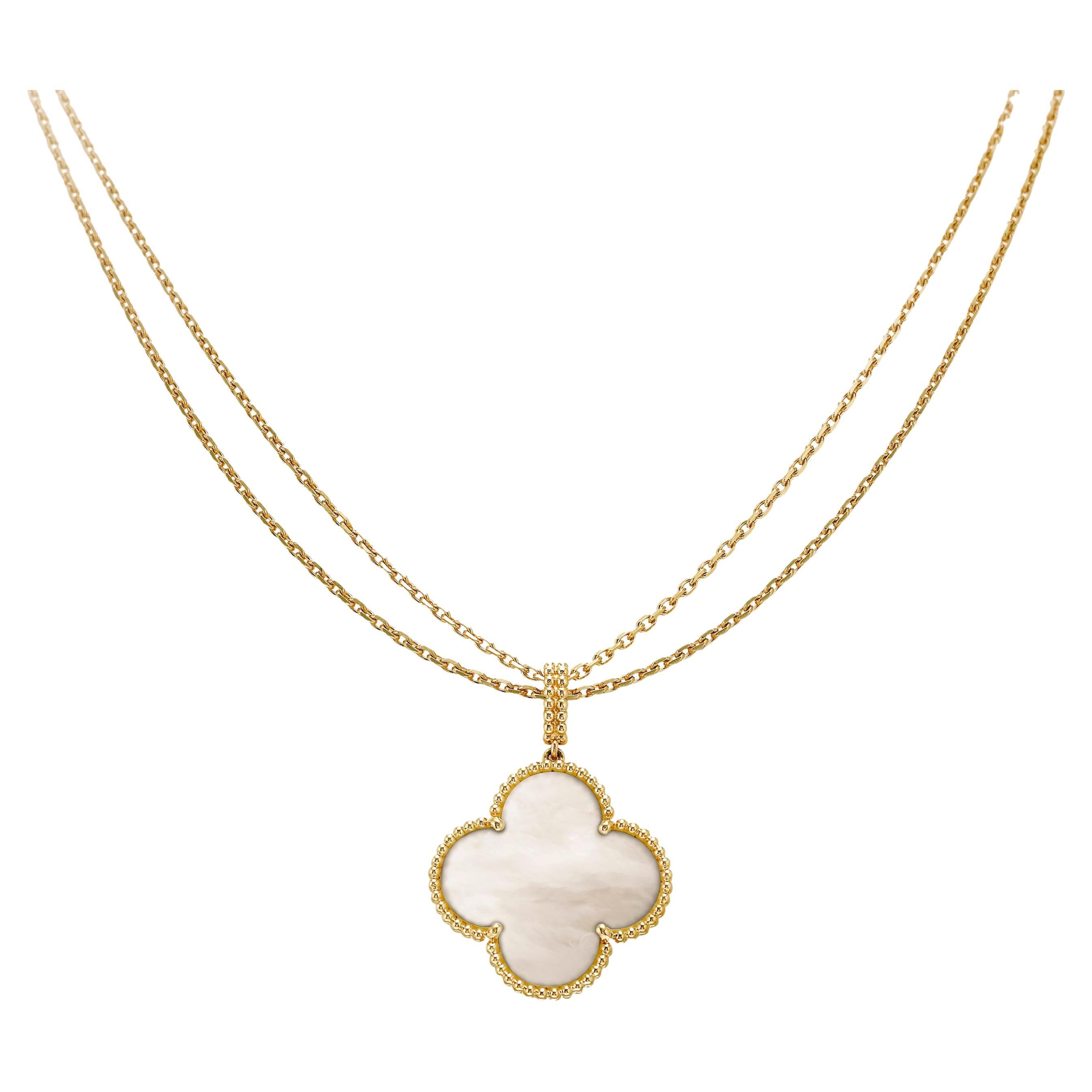 Van Cleef & Arpels Mother of Pearl Magic Alhambra Long Necklace