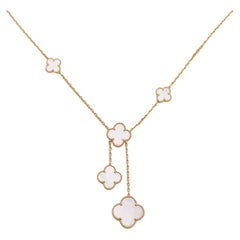 Van Cleef & Arpels Mother of Pearl Magic Alhambra Yellow Gold Necklace