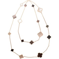 Van Cleef & Arpels Mother-of-Pearl Onyx Magic Alhambra Long Necklace