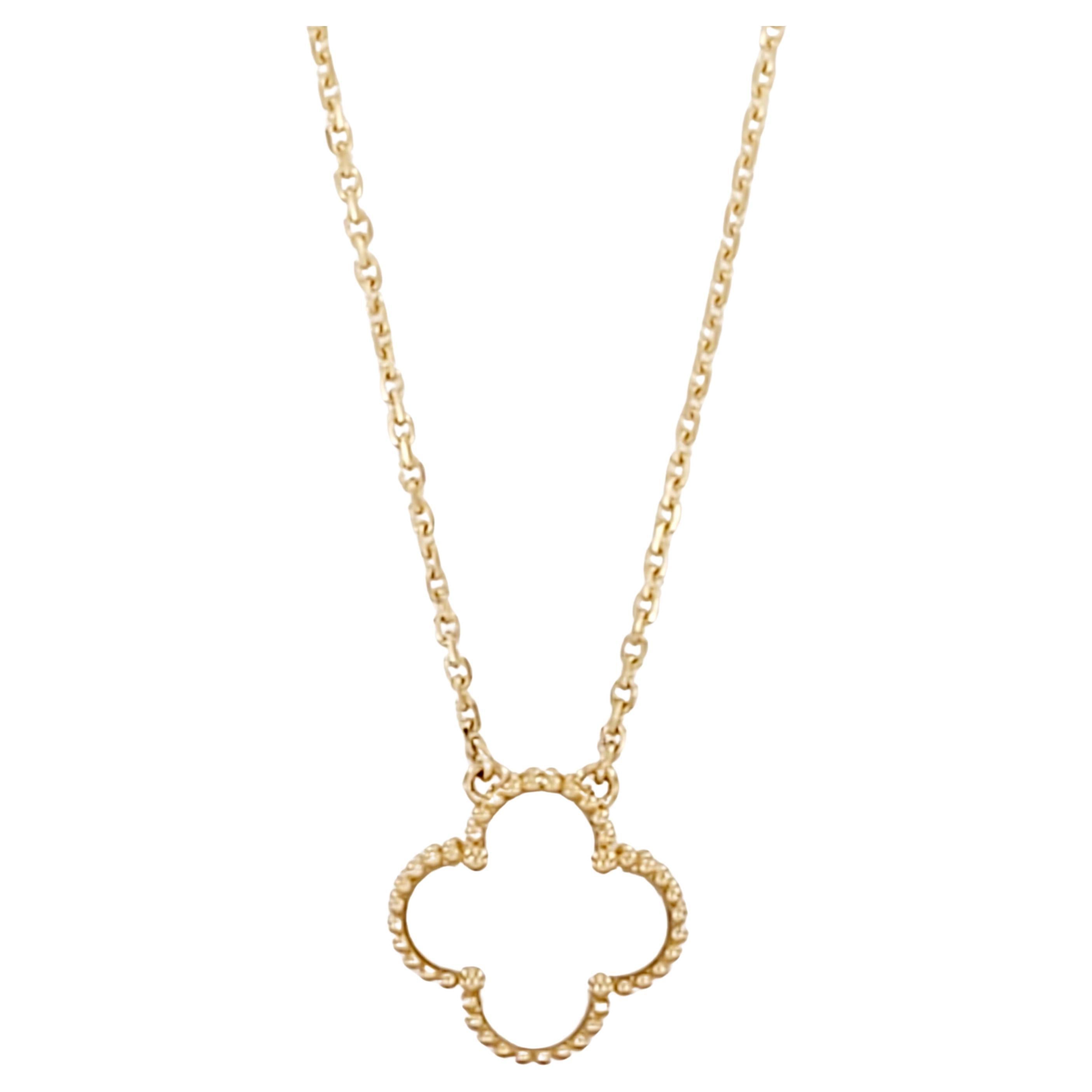 Van Cleef & Arpels MOP Pendant Chain 18K Yellow Gold