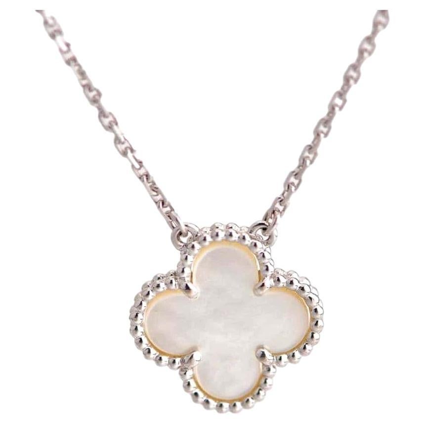 Van Cleef and Arpels Mother of Pearl Vintage Alhambra Pendant For Sale at  1stDibs | van cleef alhambra necklace, van cleef necklace, vca necklace  price