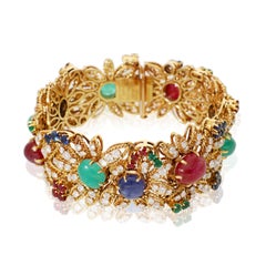 VAN CLEEF & ARPELS Bracelet à motif floral multi-gemmes et diamants