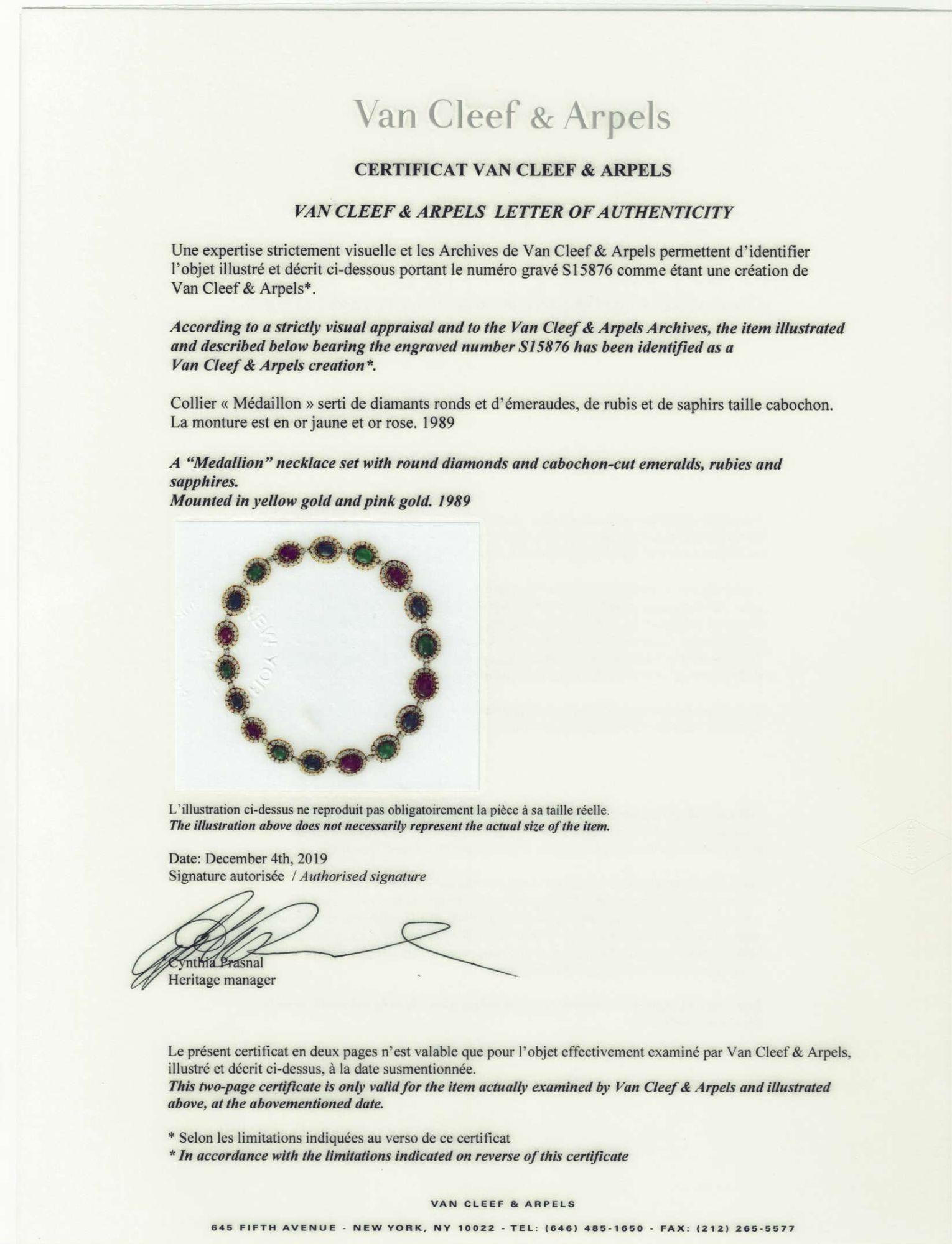 Van Cleef & Arpels Multi Gem Cabochon and Diamond Necklace and Bracelet Set en vente 6